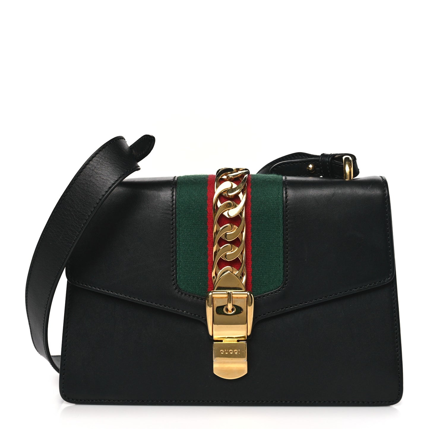 Calfskin Small Sylvie Shoulder Bag Black