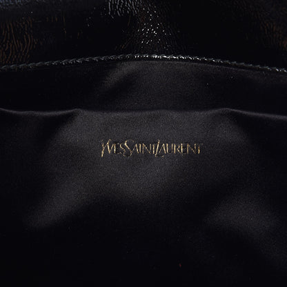 Saint Laurent Textured Patent Monogram Large Belle De Jour Clutch Black 6 of 7