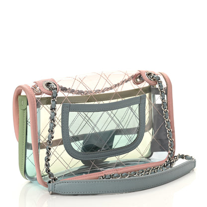 Chanel Lambskin PVC Quilted Mini Coco Splash Flap Blue Green 3 of 11