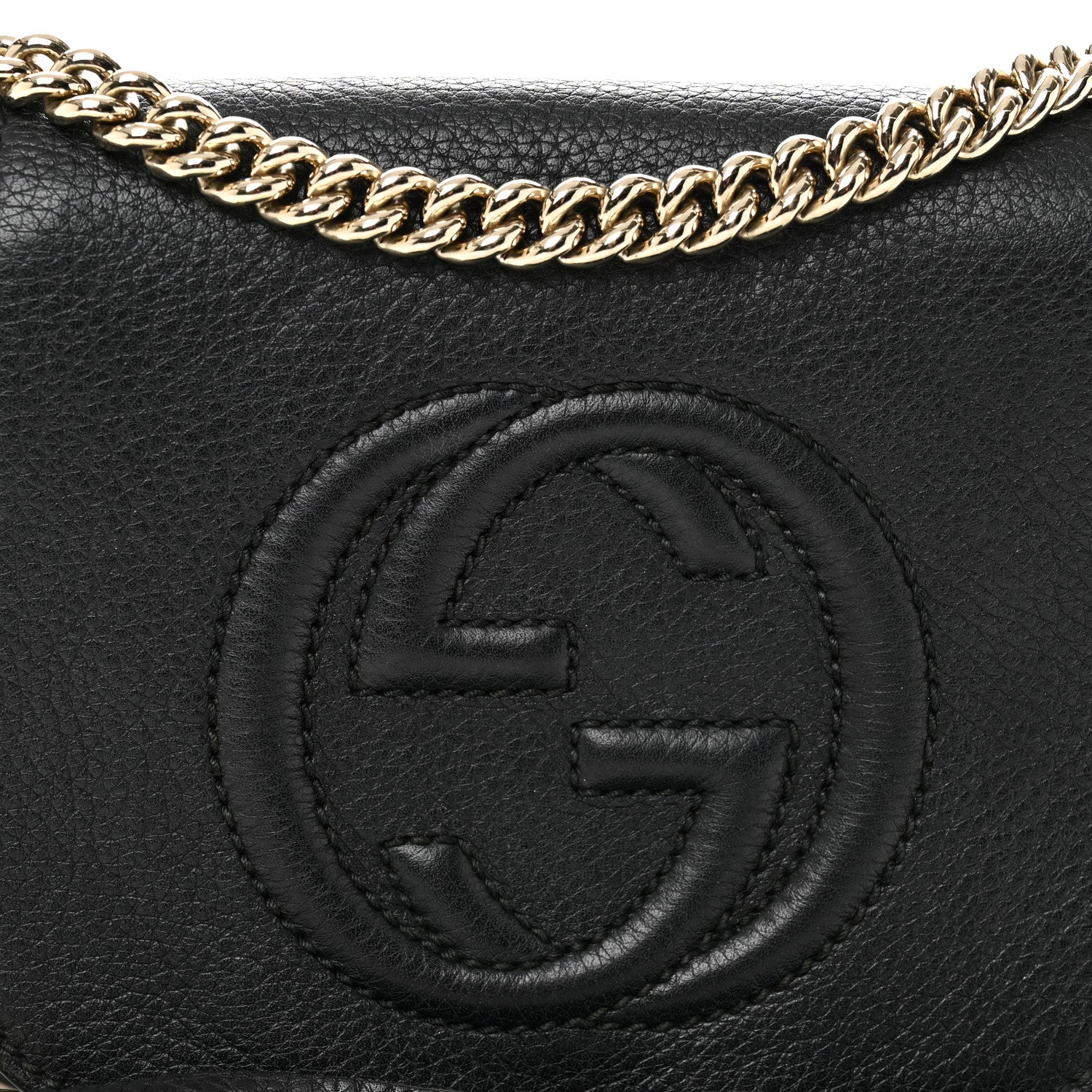 Gucci Pebbled Calfskin Small Soho Flap Crossbody Black 8 of 12