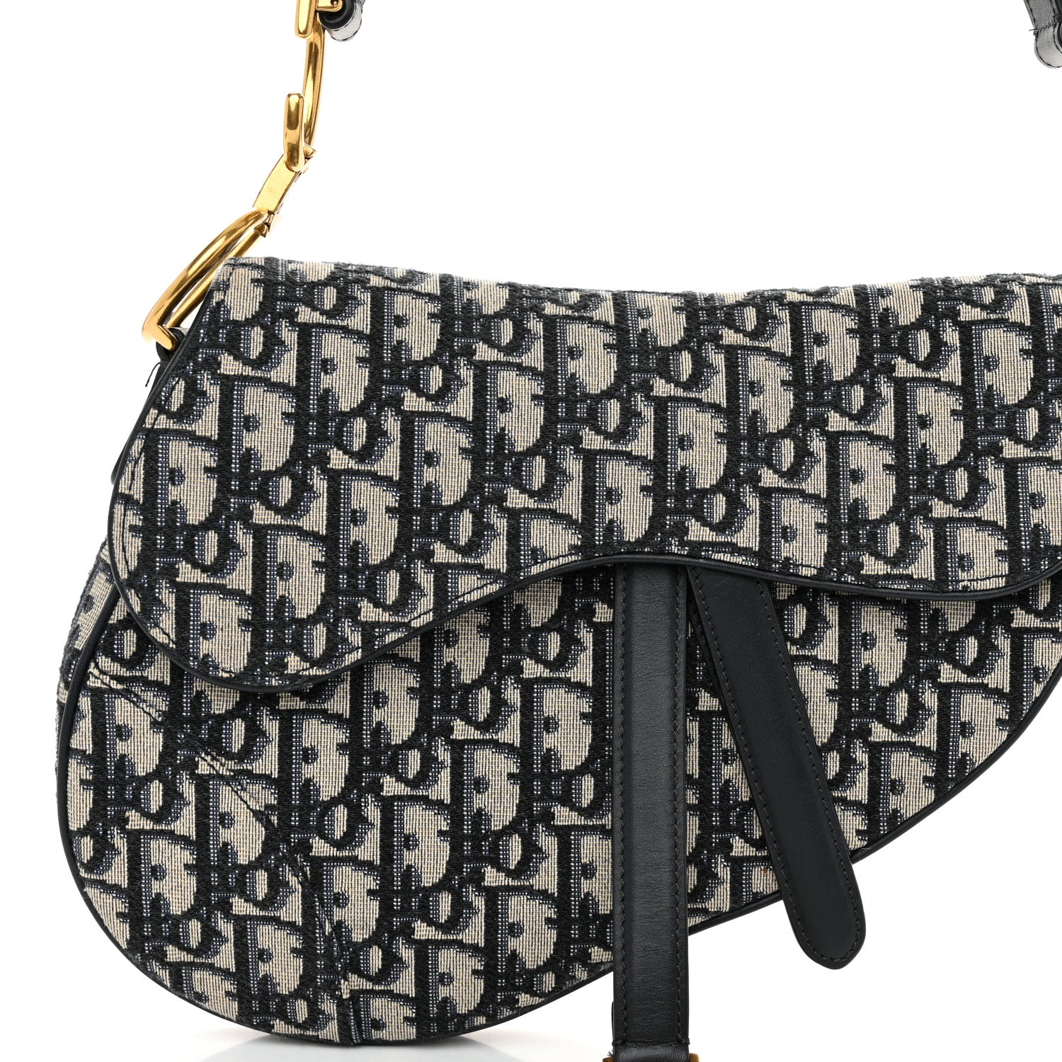 Christian Dior Oblique Saddle Bag Blue 8 of 12