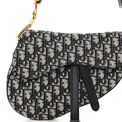 Christian Dior Oblique Saddle Bag Blue 8 of 12