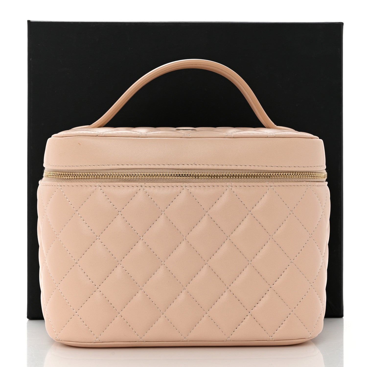 Chanel Lambskin Quilted Large Vanity Pouch Beige Clair 9 of 9