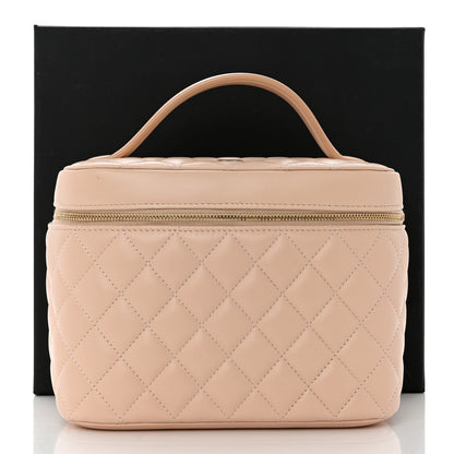 Chanel Lambskin Quilted Large Vanity Pouch Beige Clair 9 of 9