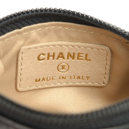 Chanel Lambskin Camellia Embossed Key Holder Case Black 6 of 7