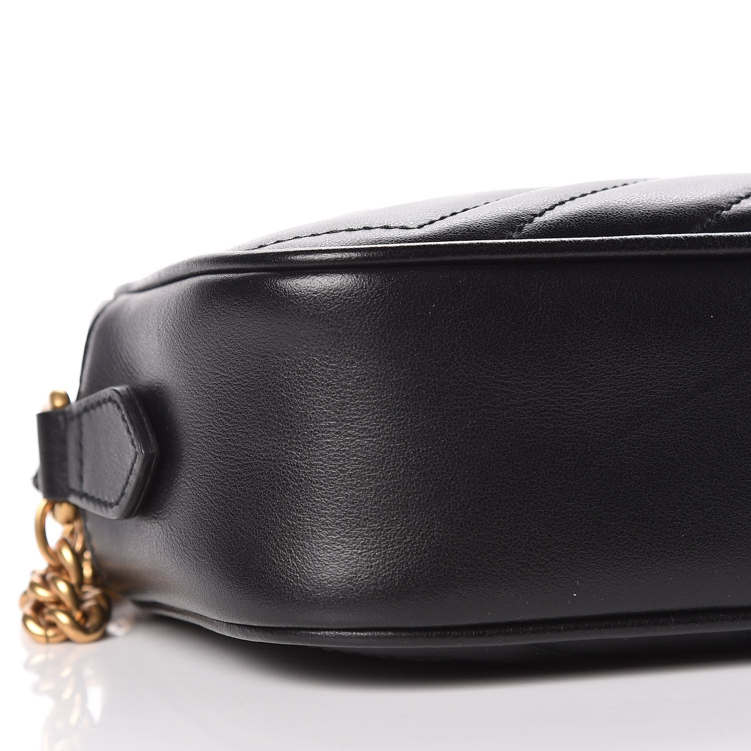 Gucci Calfskin Matelasse Mini GG Marmont Chain Shoulder Bag Black 8 of 9