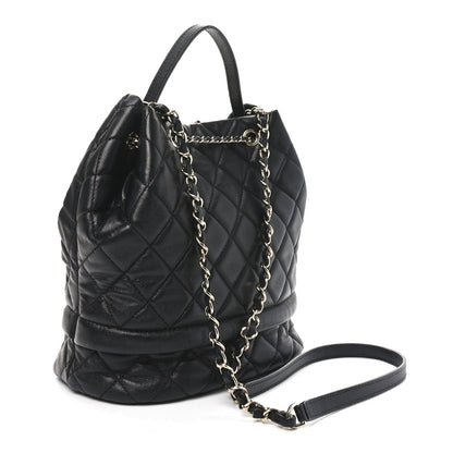 Chanel Caviar Quilted Large Rolled Up Bucket Drawstring Bag Black 3 of 10