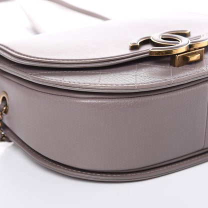 Chanel Shiny Calfskin Goatskin Quilted Small Coco Curve Messenger Flap Grey 8 of 14