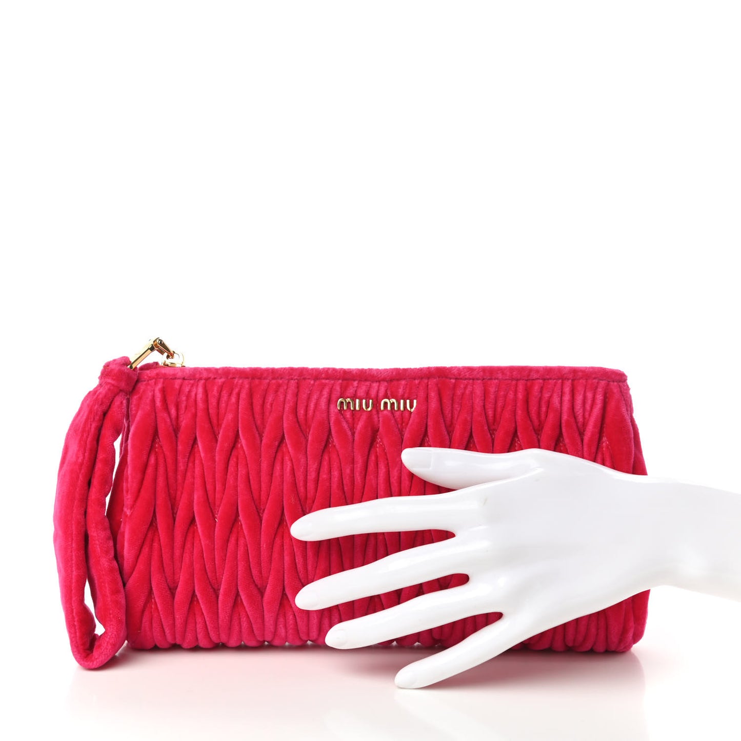 Velluto Matelasse Clutch Fuxia