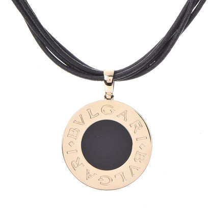 Bulgari Stainless Steel 18K Yellow Gold Onyx BVLGARI BVLGARI Cord Pendant Necklace 3 of 8
