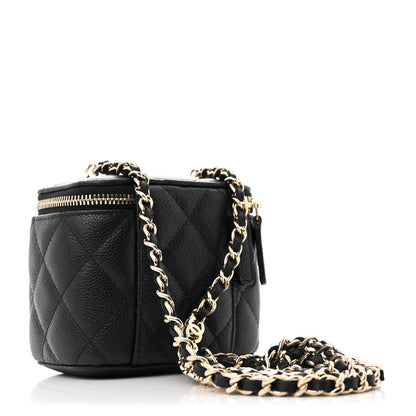 Chanel Caviar Quilted Mini Vanity Case With Chain Black 3 of 11