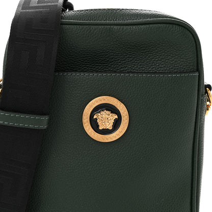 Versace Grained Calfskin Small Medusa Messenger Bag Green 9 of 9