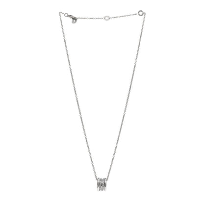 Bulgari 18K White Gold Diamond B.Zero1 Pave Pendant Necklace 3 of 4