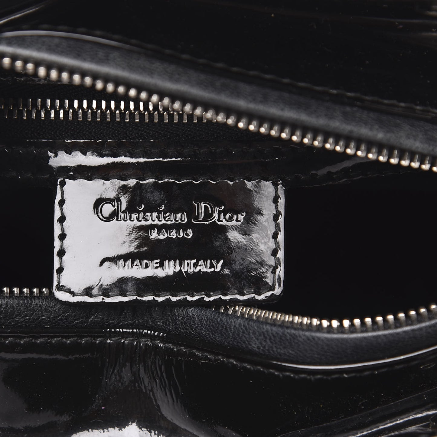 Patent Cannage Medium Lady Dior Black