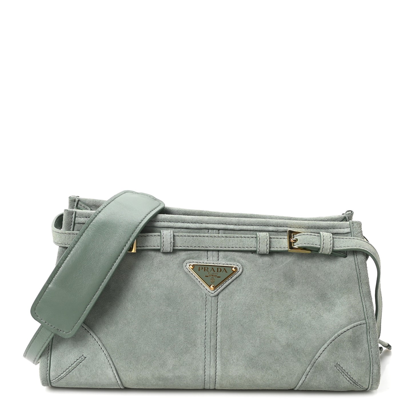 Scamosciato Triangle Small Bonnie Shoulder Bag Salvia