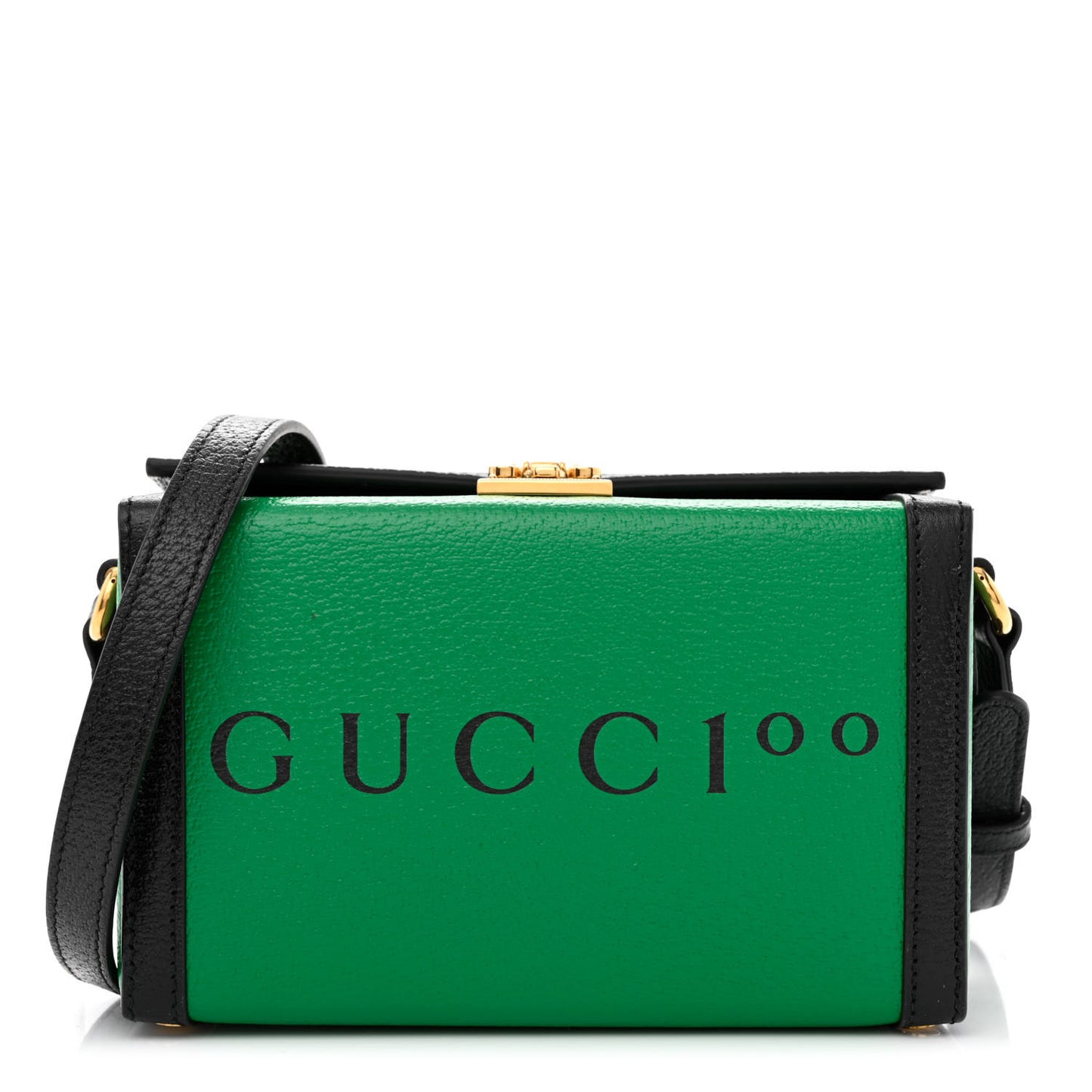 Grained Calfskin Gucci 100 Mini Bag Green