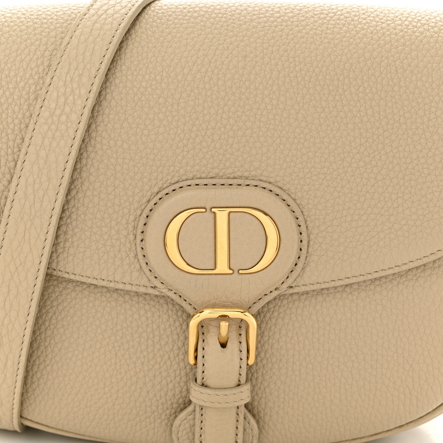 Grained Calfskin Medium Bobby Flap Beige