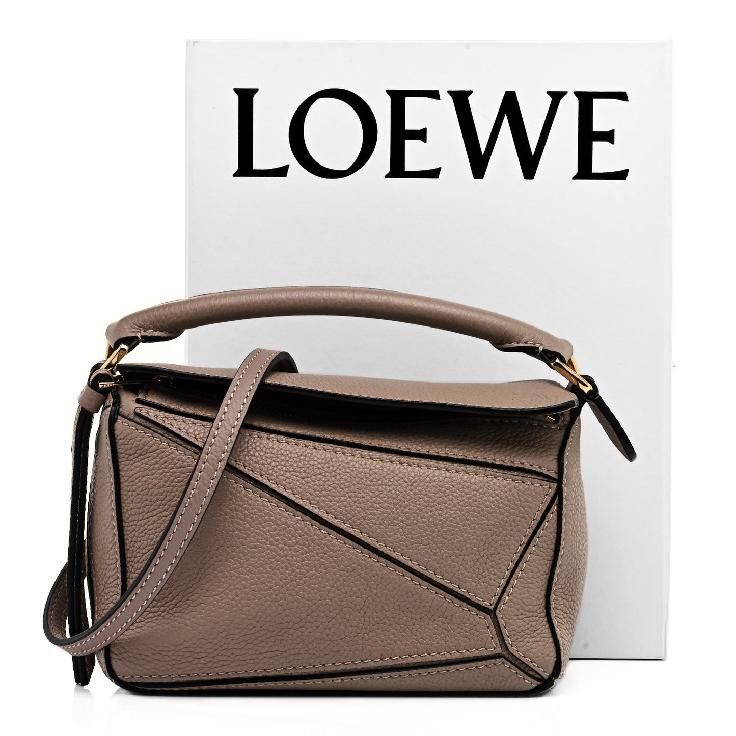 Grained Calfskin Mini Puzzle Bag Mink