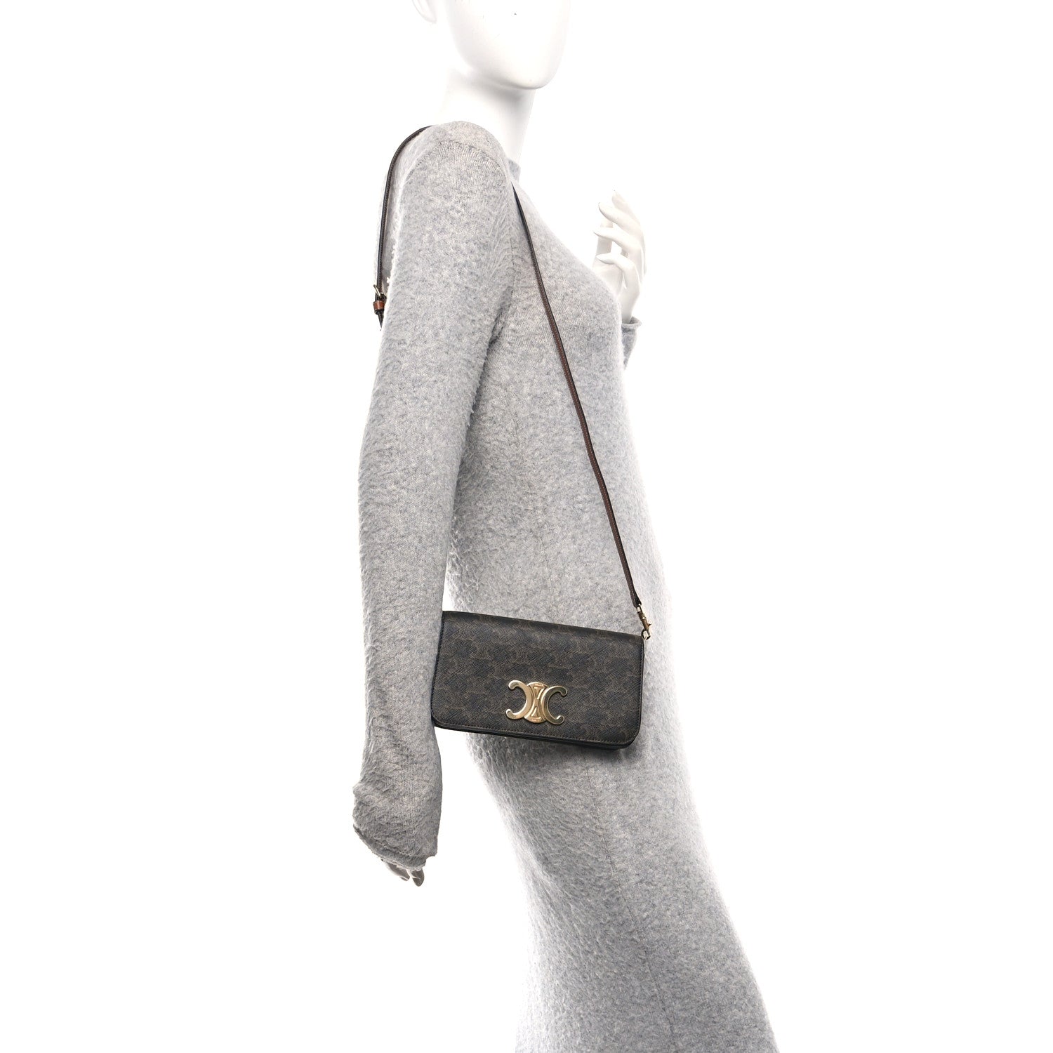 Celine Triomphe Canvas Multipochette Tan 2 of 11
