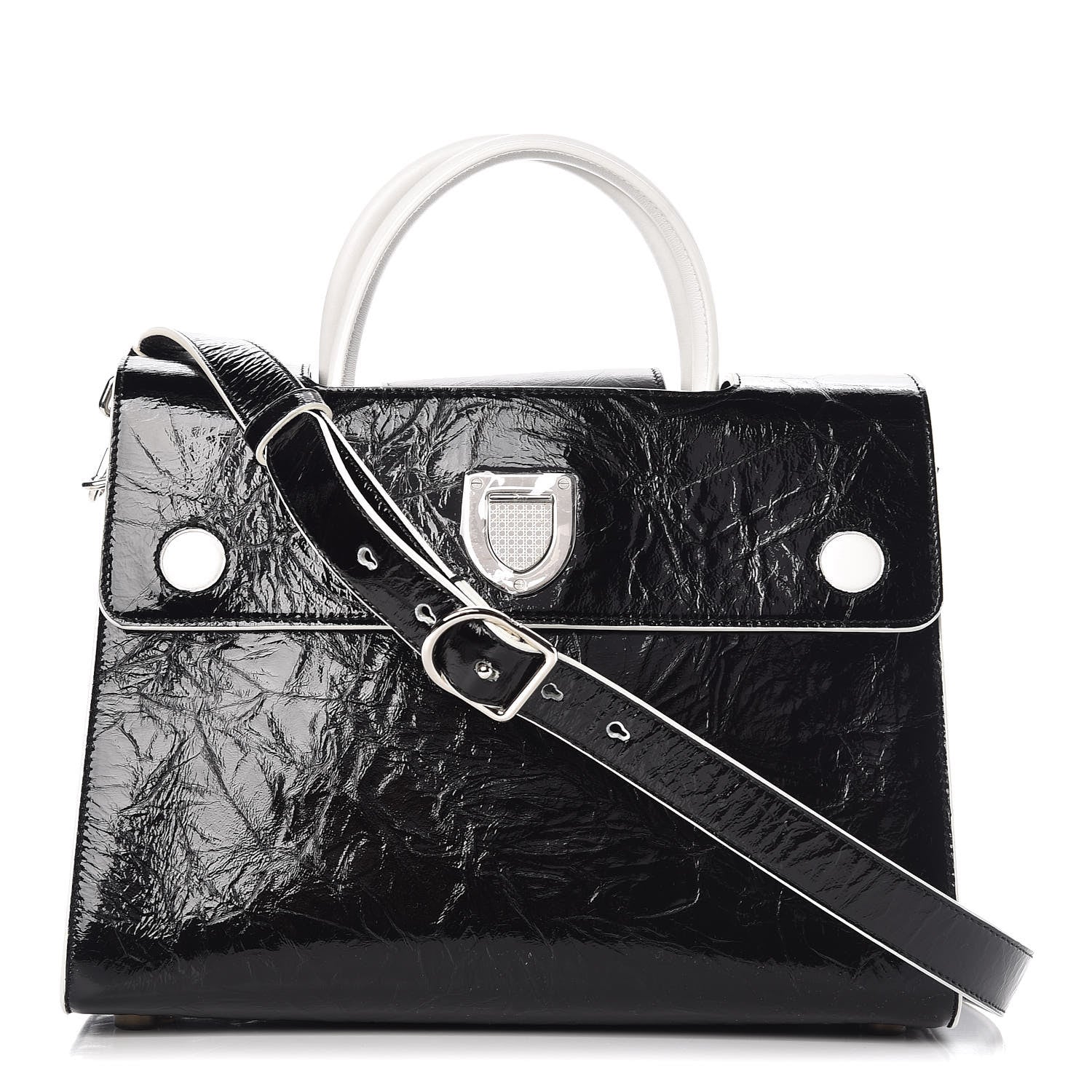 Christian Dior Crinkled Calfskin Medium Diorever Flap Black 1 of 11