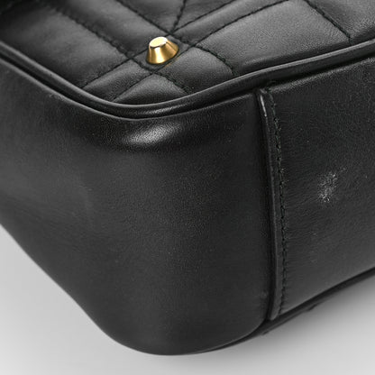 Gucci Calfskin Matelasse Studded Small Pearly GG Marmont Shoulder Bag Black 8 of 14
