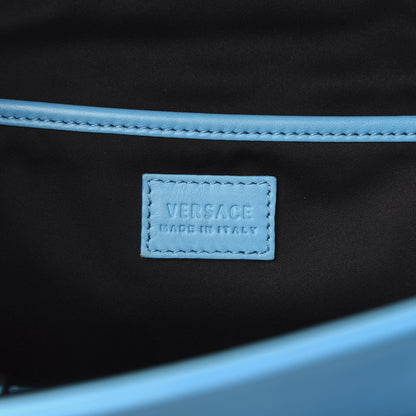 Versace Calfskin Large Signature Satchel Blue 7 of 14