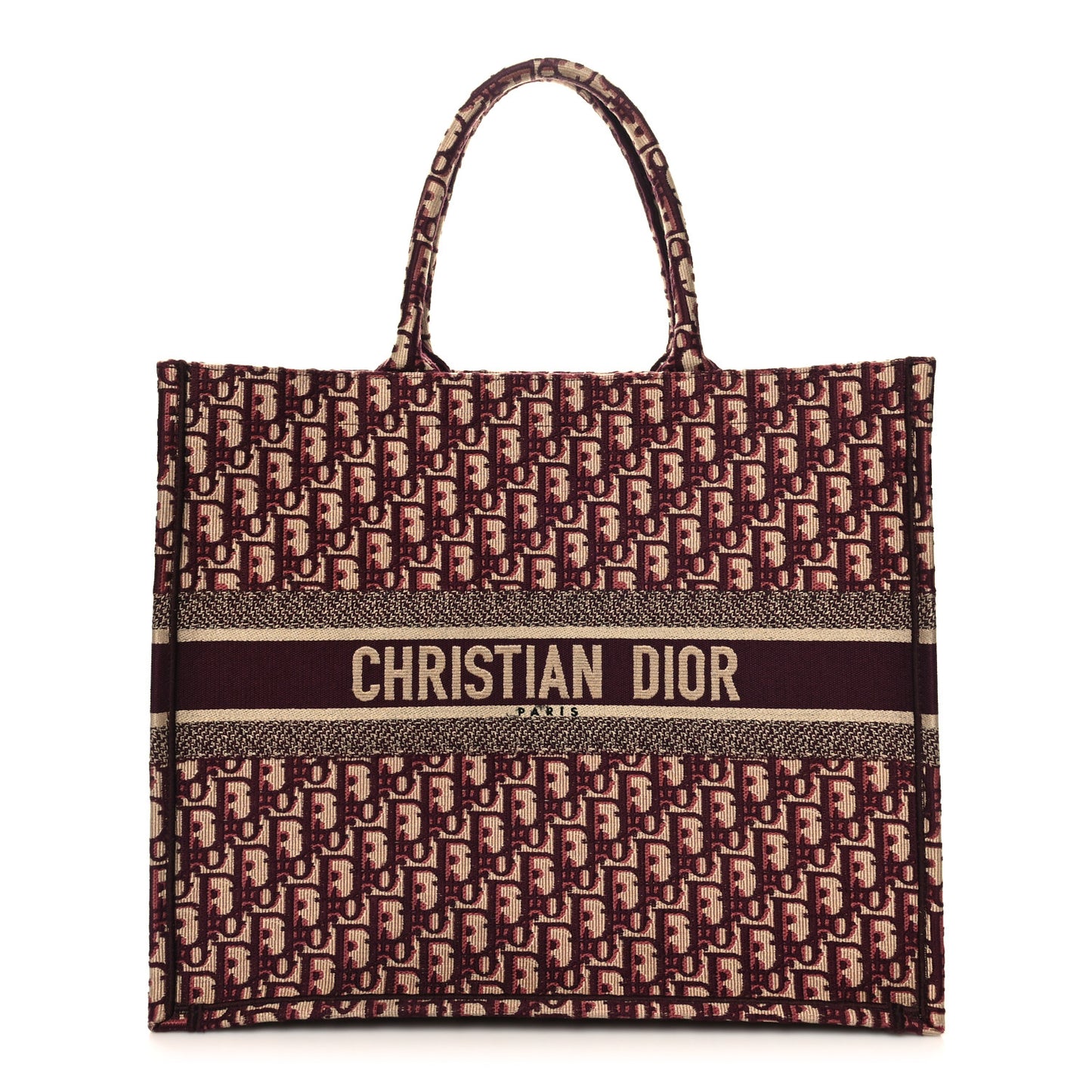 Oblique Large Book Tote Burgundy Multicolor