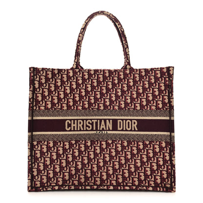 Christian Dior Oblique Large Book Tote Burgundy Multicolor 1 of 13