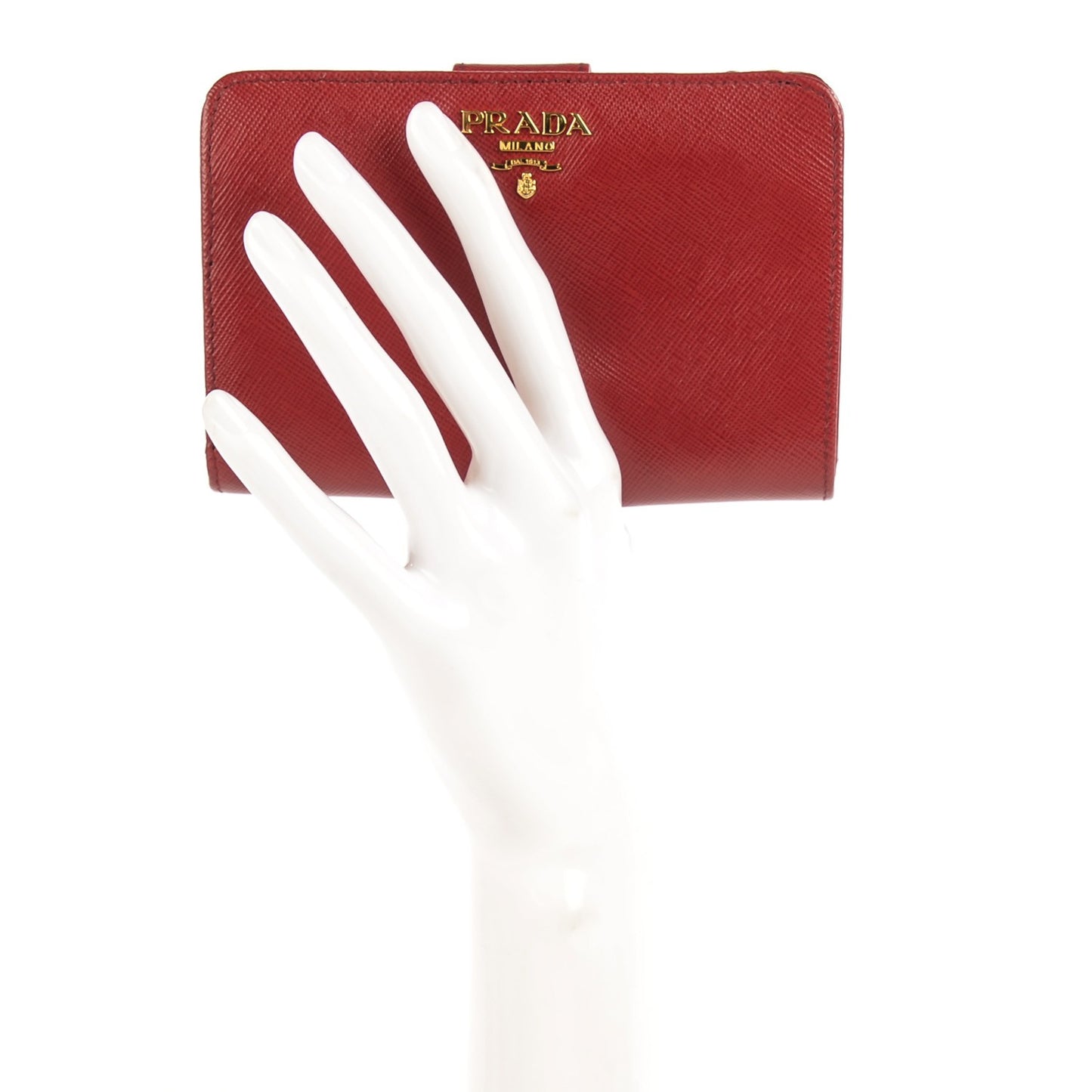 Saffiano Metal Compact Wallet Rubino