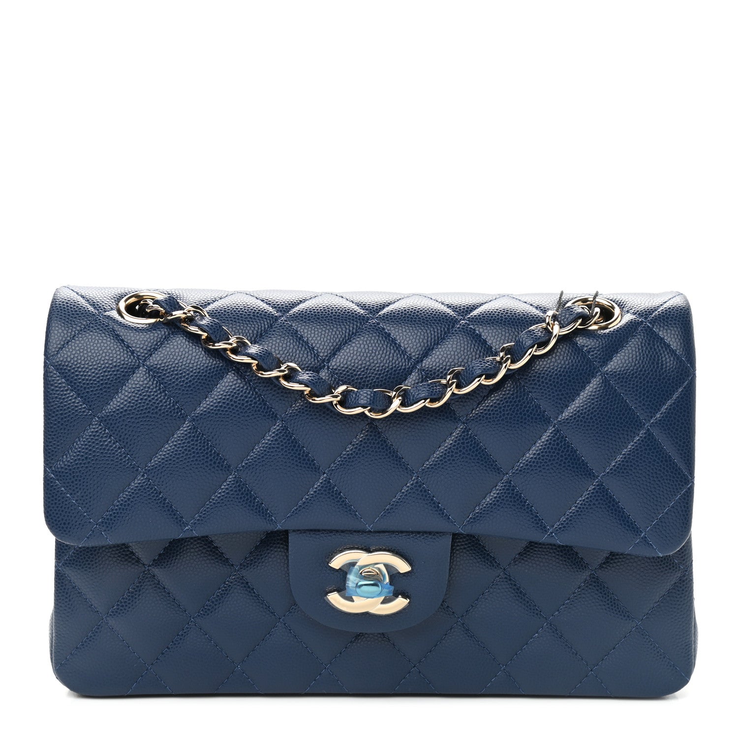 Chanel Caviar Quilted Small Double Flap Dark Blue 1 of 8