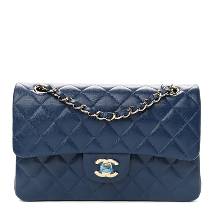 Chanel Caviar Quilted Small Double Flap Dark Blue 1 of 8