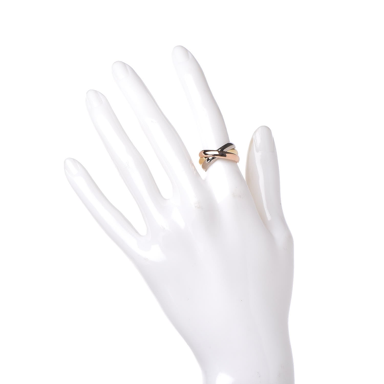 Cartier 18K Pink Yellow White Gold Classic Trinity Ring 52 6 2 of 7