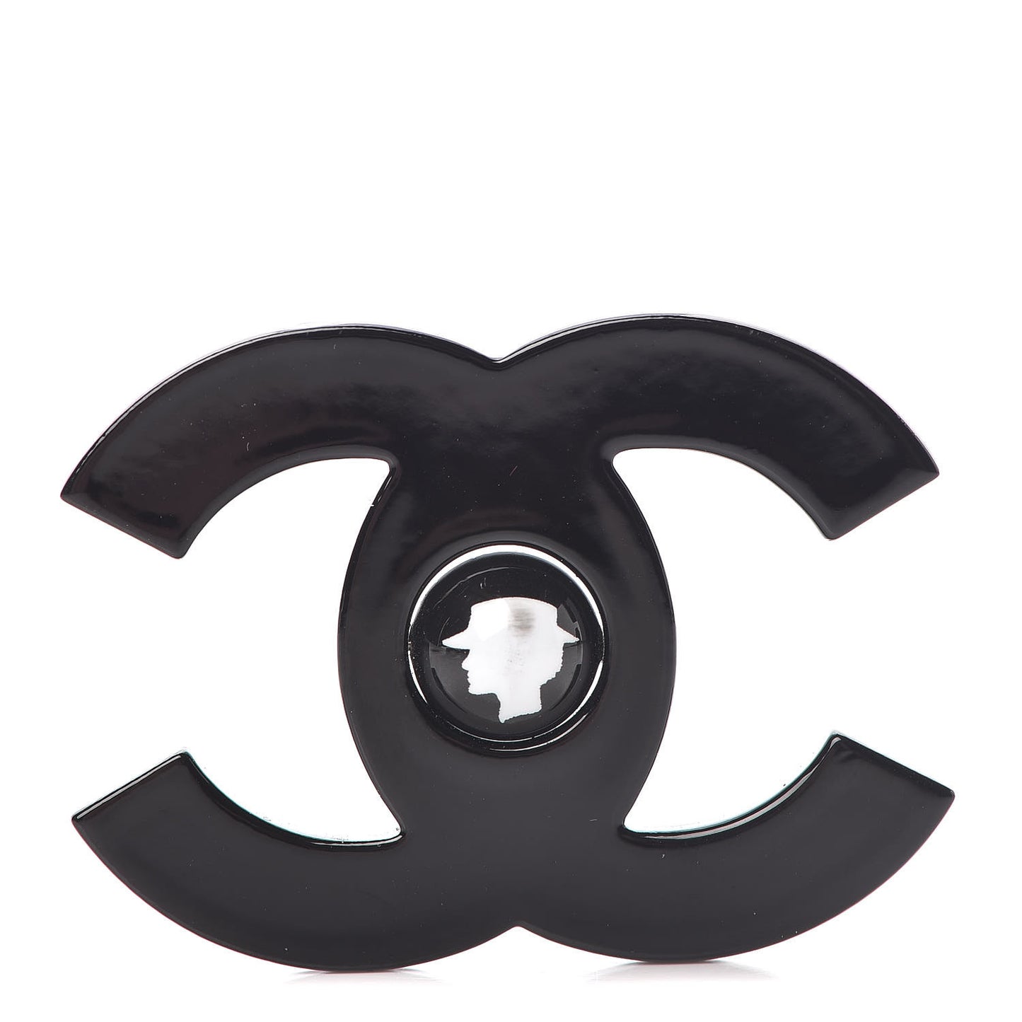 Resin CC Mademoiselle Brooch Black