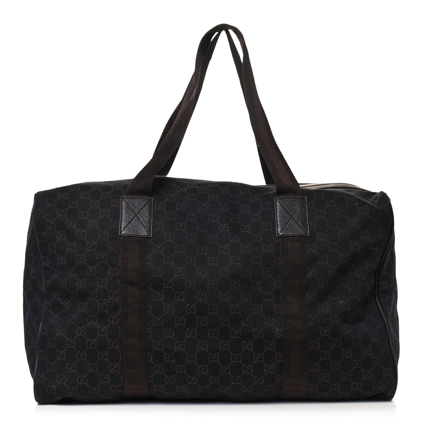 Gucci Denim Monogram Large Collapsible Carry On Duffle Bag Brown 1 of 14