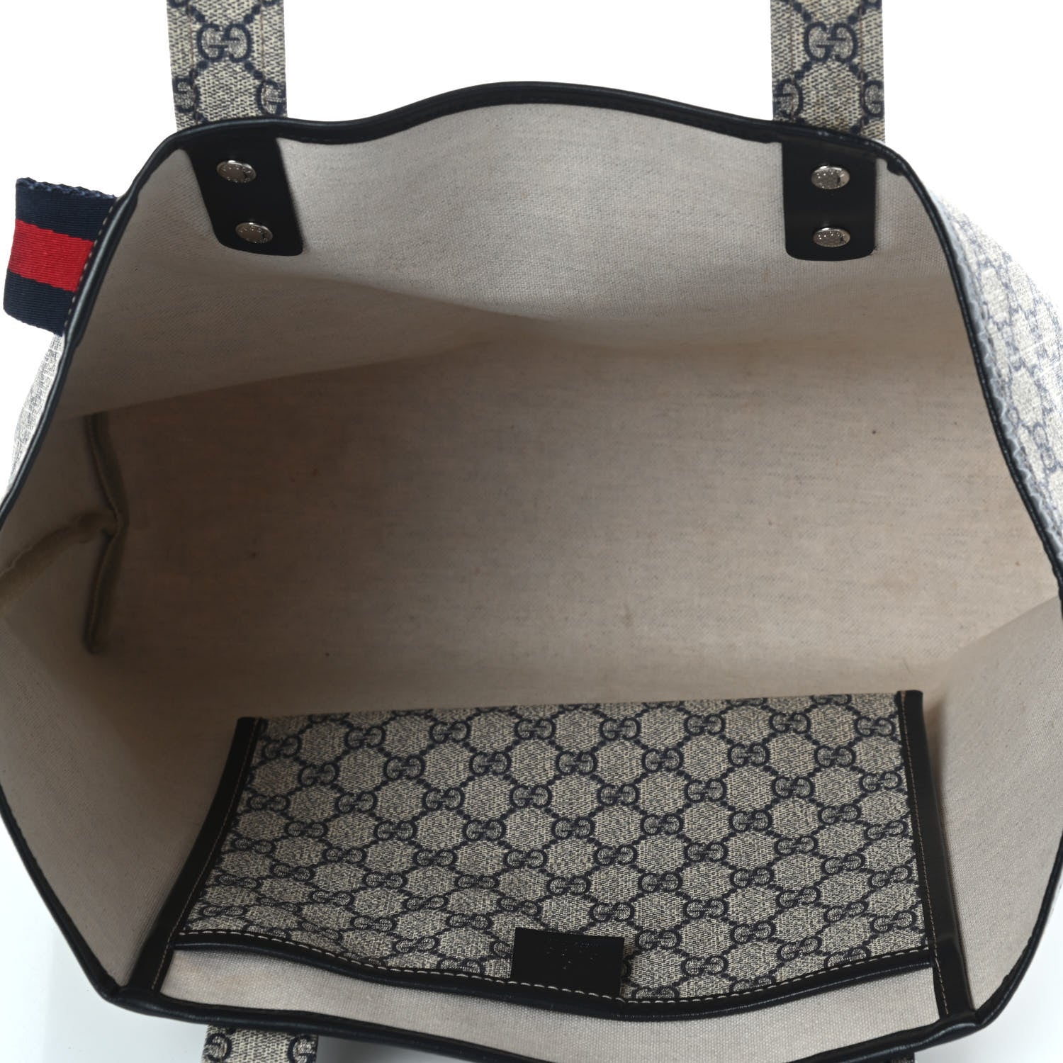 Gucci GG Plus Monogram Medium Signature Web Loop Tote Navy 8 of 18