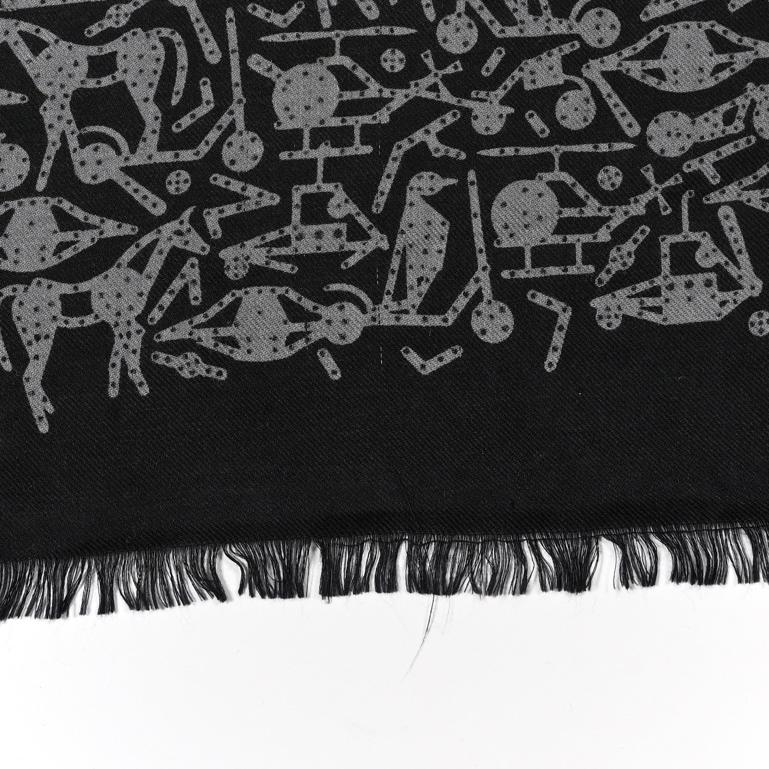 Hermes Silk Cashmere Stole Black 6 of 13