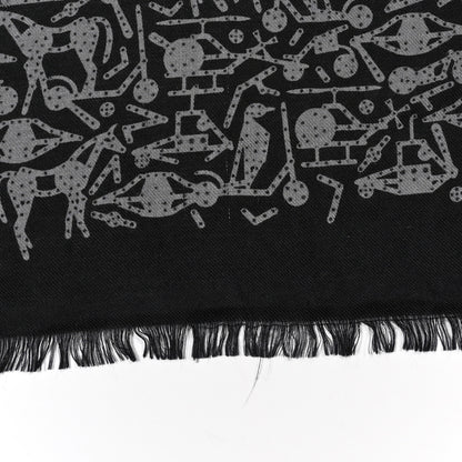 Hermes Silk Cashmere Stole Black 6 of 13