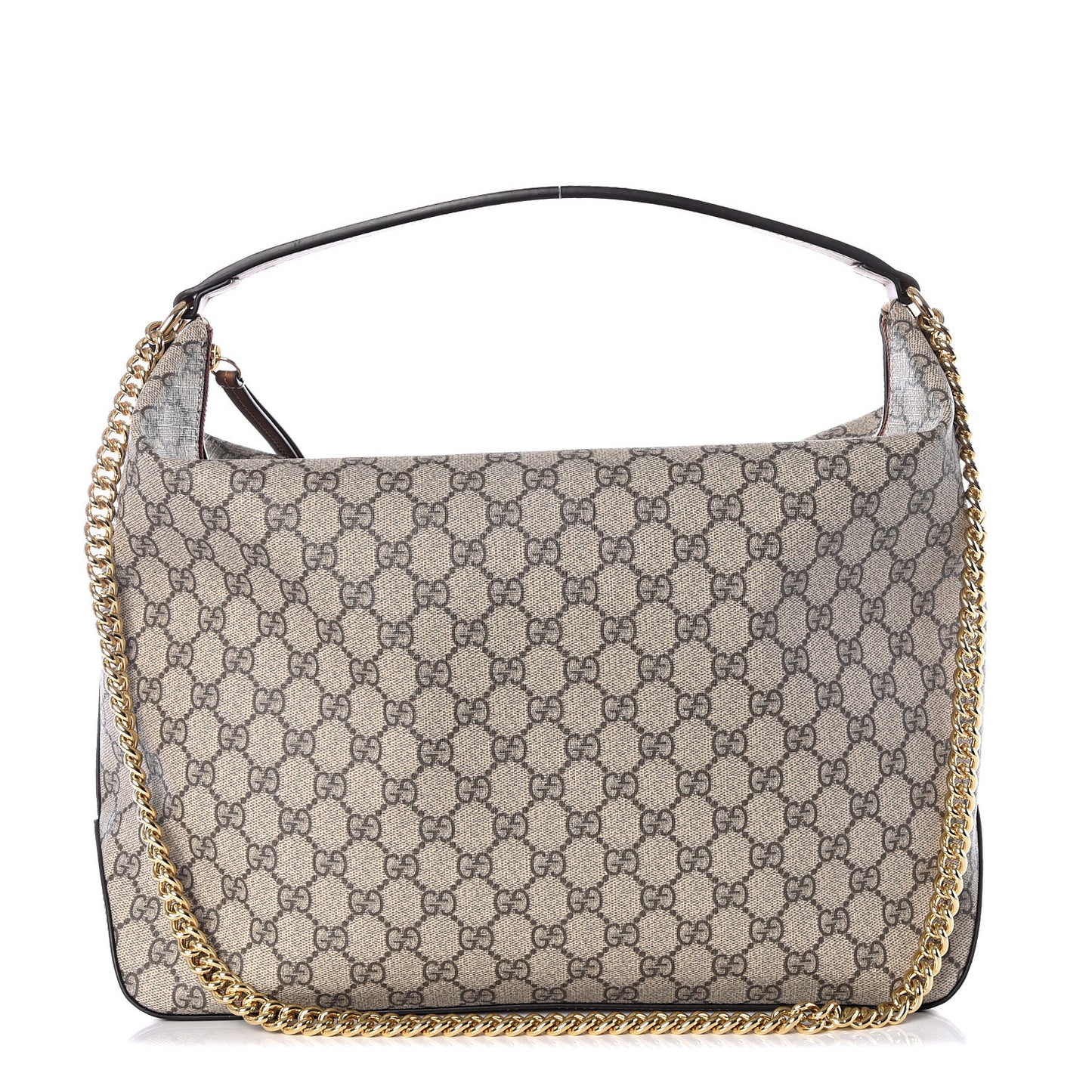 GG Supreme Monogram Large Linea A Hobo Light Brown