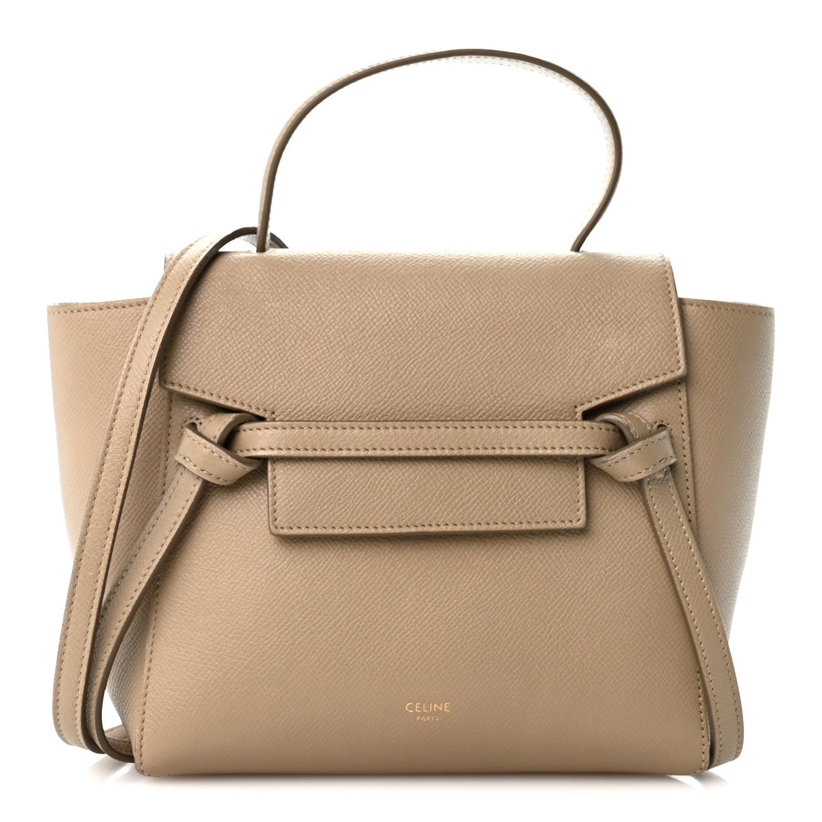 Grained Calfskin Nano Belt Bag Light Taupe