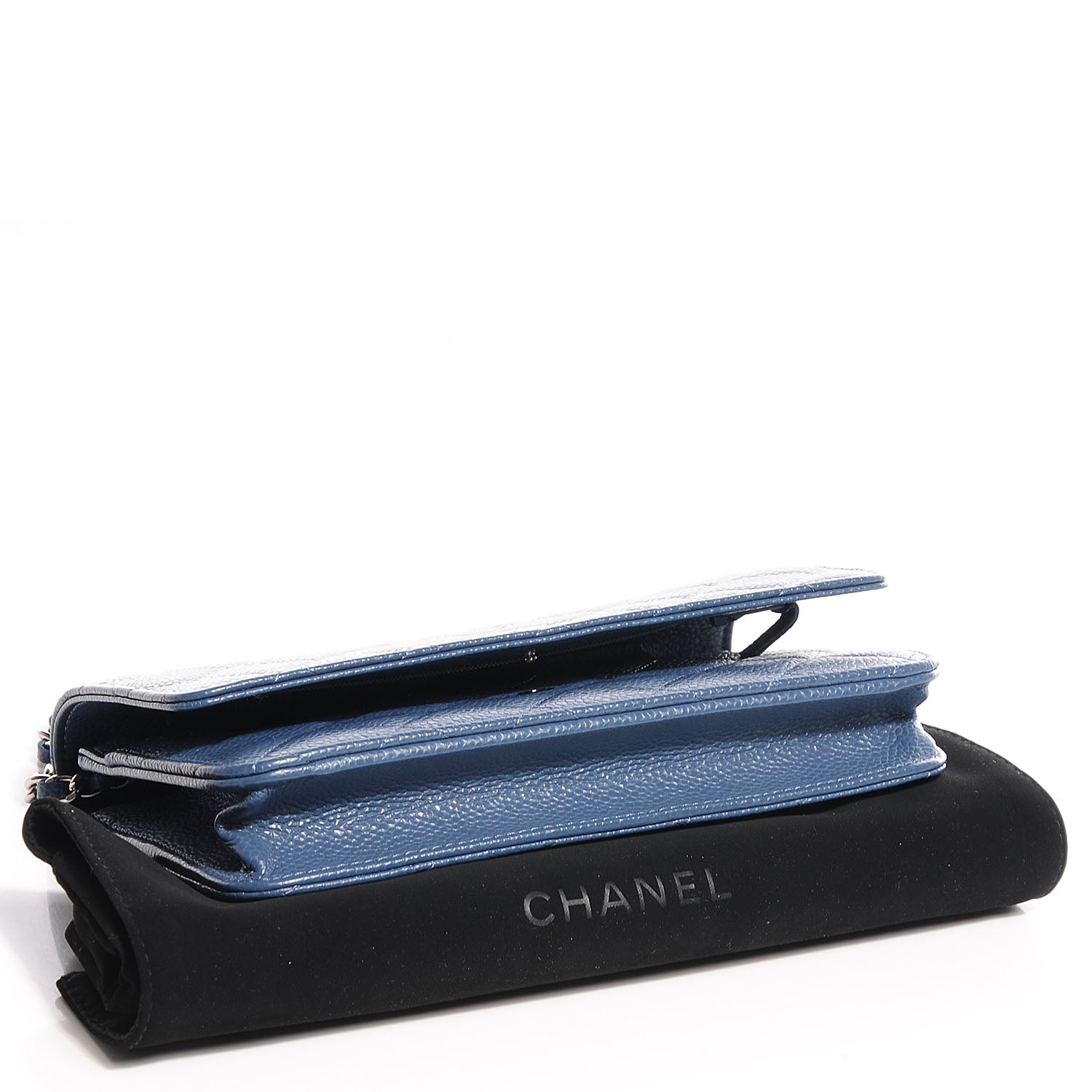 Chanel Caviar Quilted Wallet on Chain WOC Blue 4 of 7