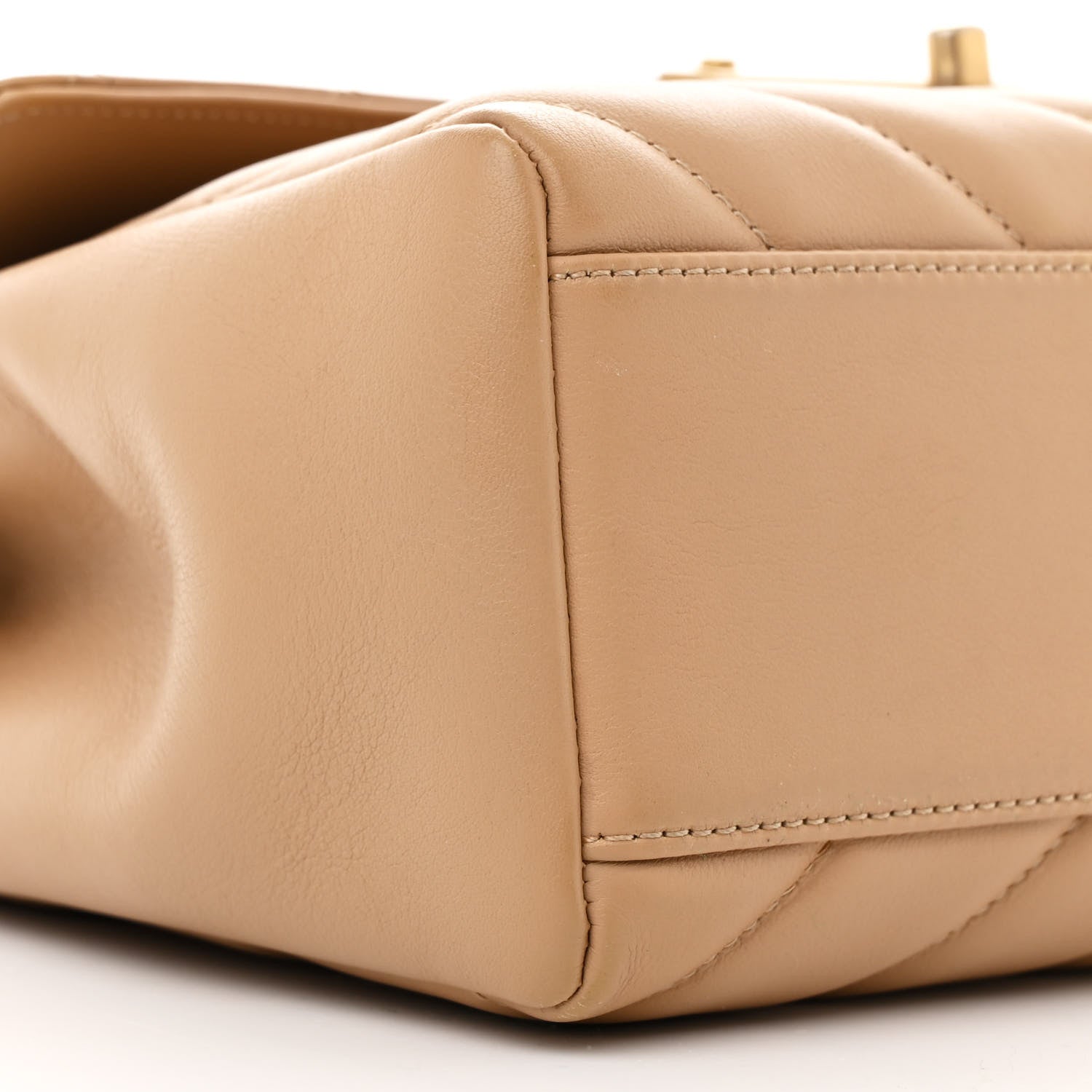 Chanel Calfskin Quilted Chevron In The City Bag Beige 9 of 11