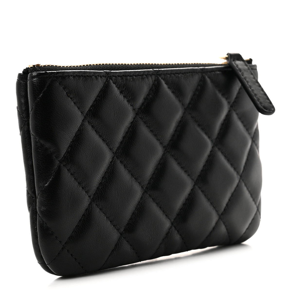 Lambskin Quilted Small No. 5 Cosmetic Case Black