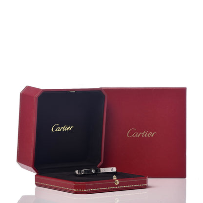 Cartier 18K White Gold 4 Diamond LOVE Bracelet 17 6 of 6