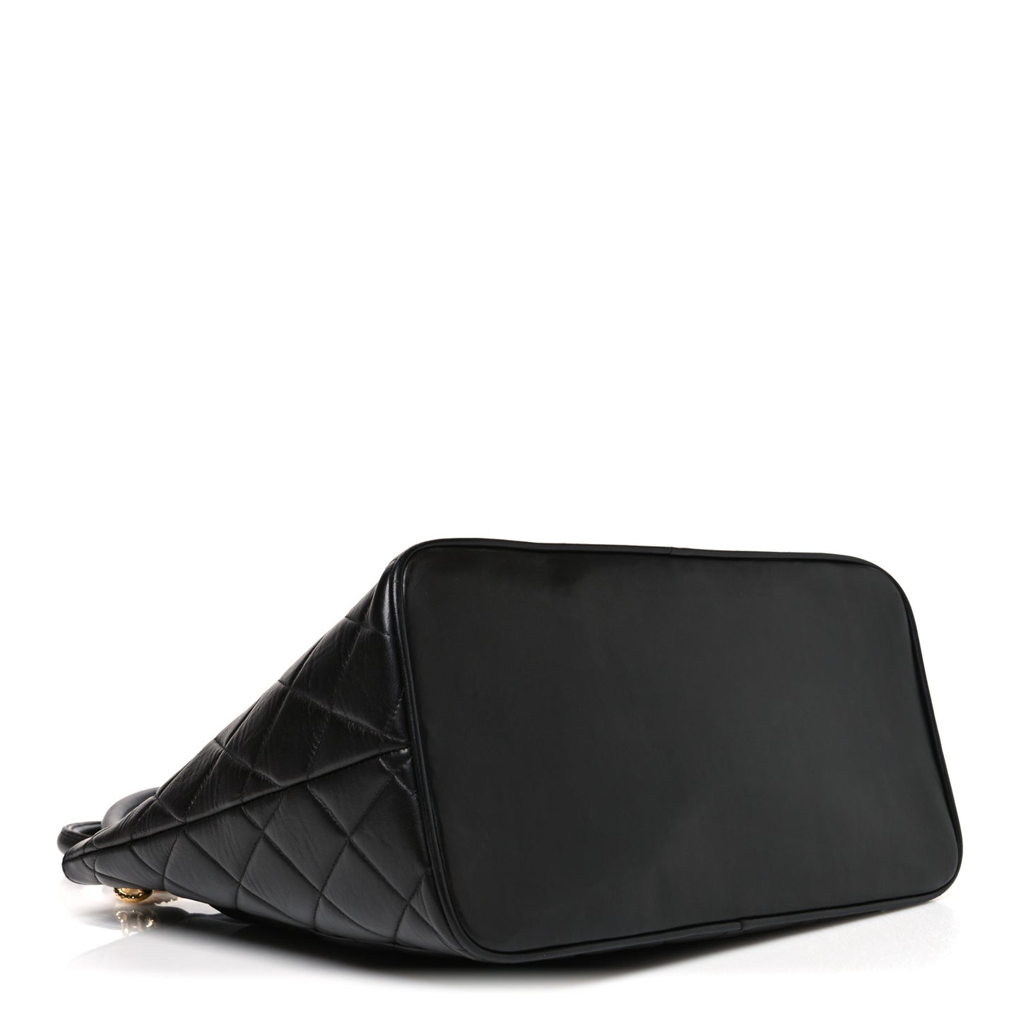 Lambskin Quilted Medallion Tote Black