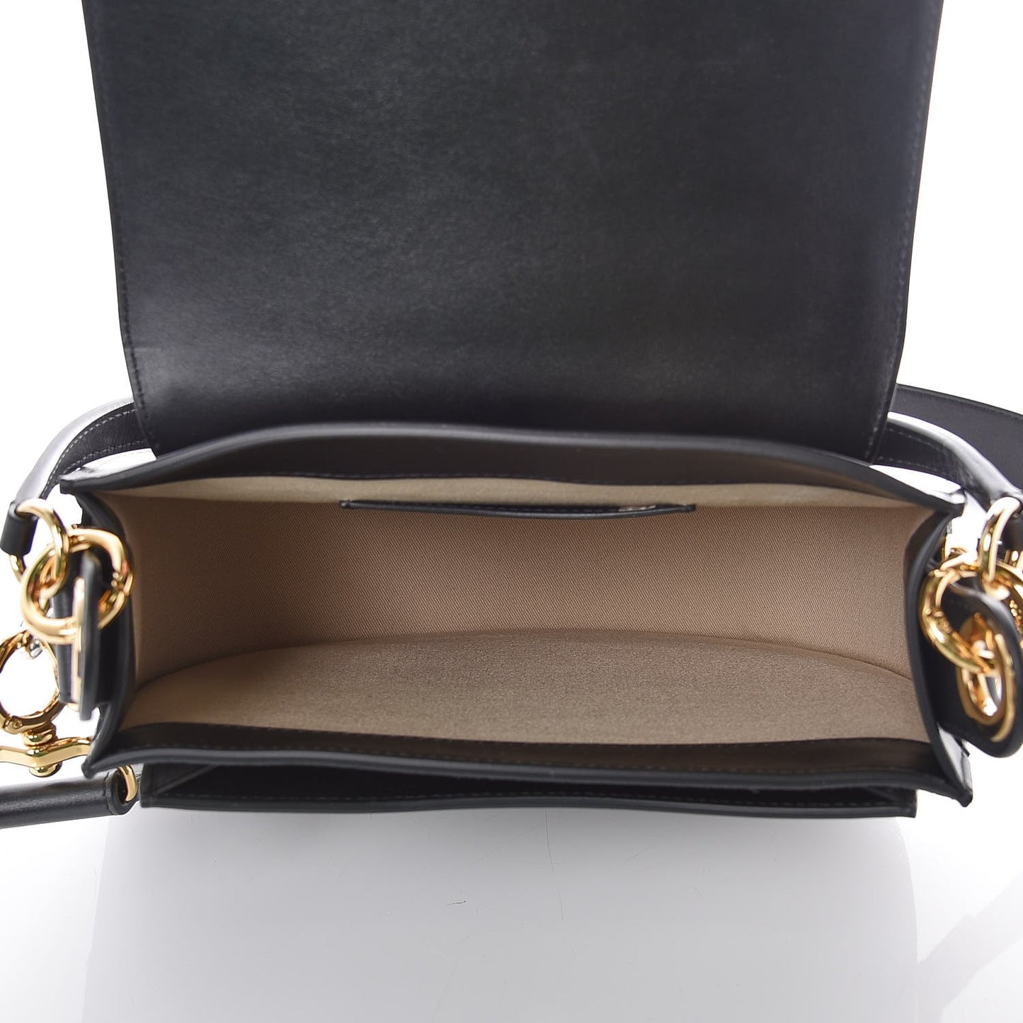 Calfskin Suede Large Tess Bag Black