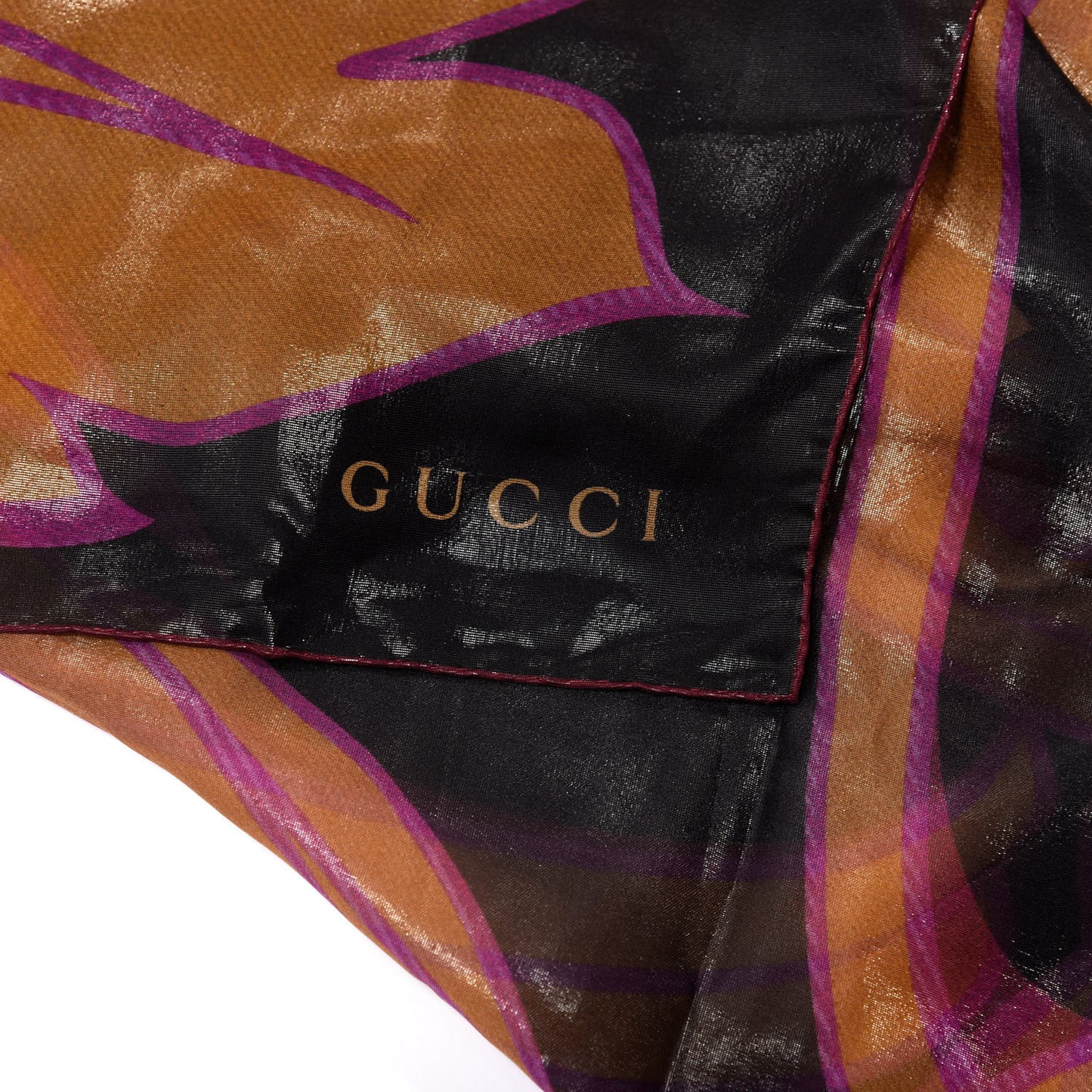 Silk Polyamide Square Scarf Black