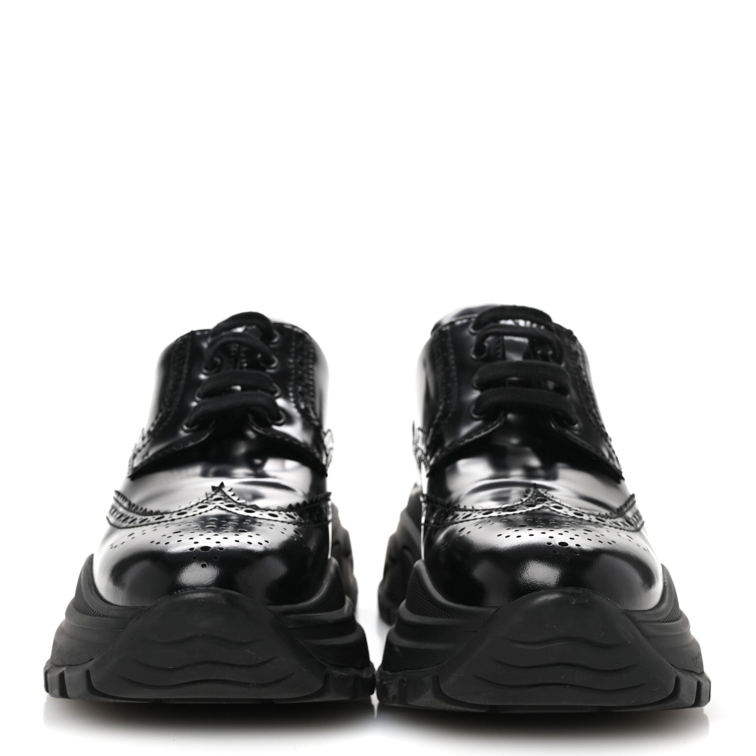 Prada Spazzolato Rois Brogue 55mm Derby Sneakers 39.5 Black 3 of 9