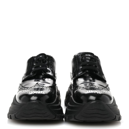 Prada Spazzolato Rois Brogue 55mm Derby Sneakers 39.5 Black 3 of 9