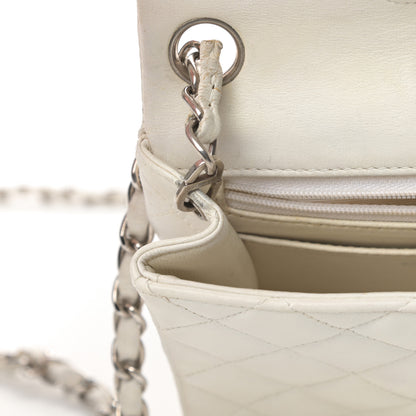 Chanel Lambskin Quilted Mini Square Flap White 13 of 16