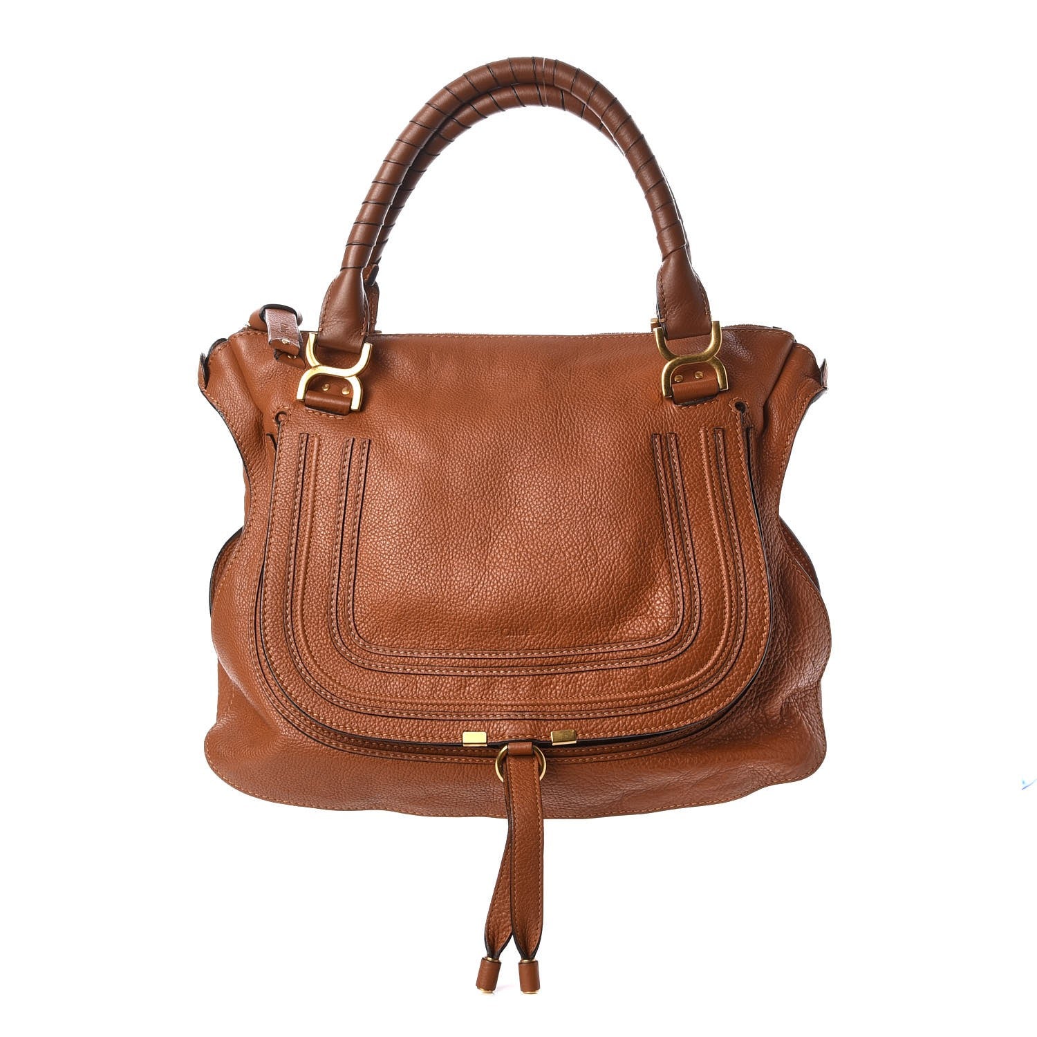 Chloe Calfskin Large Marcie Satchel Tan 1 of 7